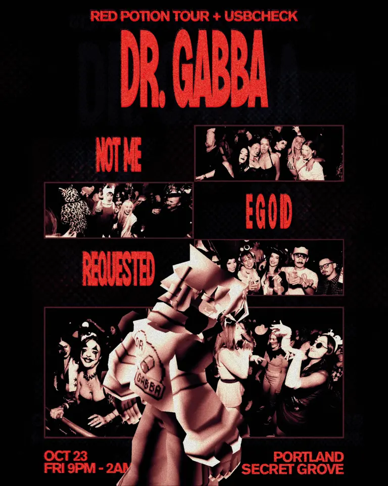 Flyer for USBCHECK Halloween Special: DR. GABBA