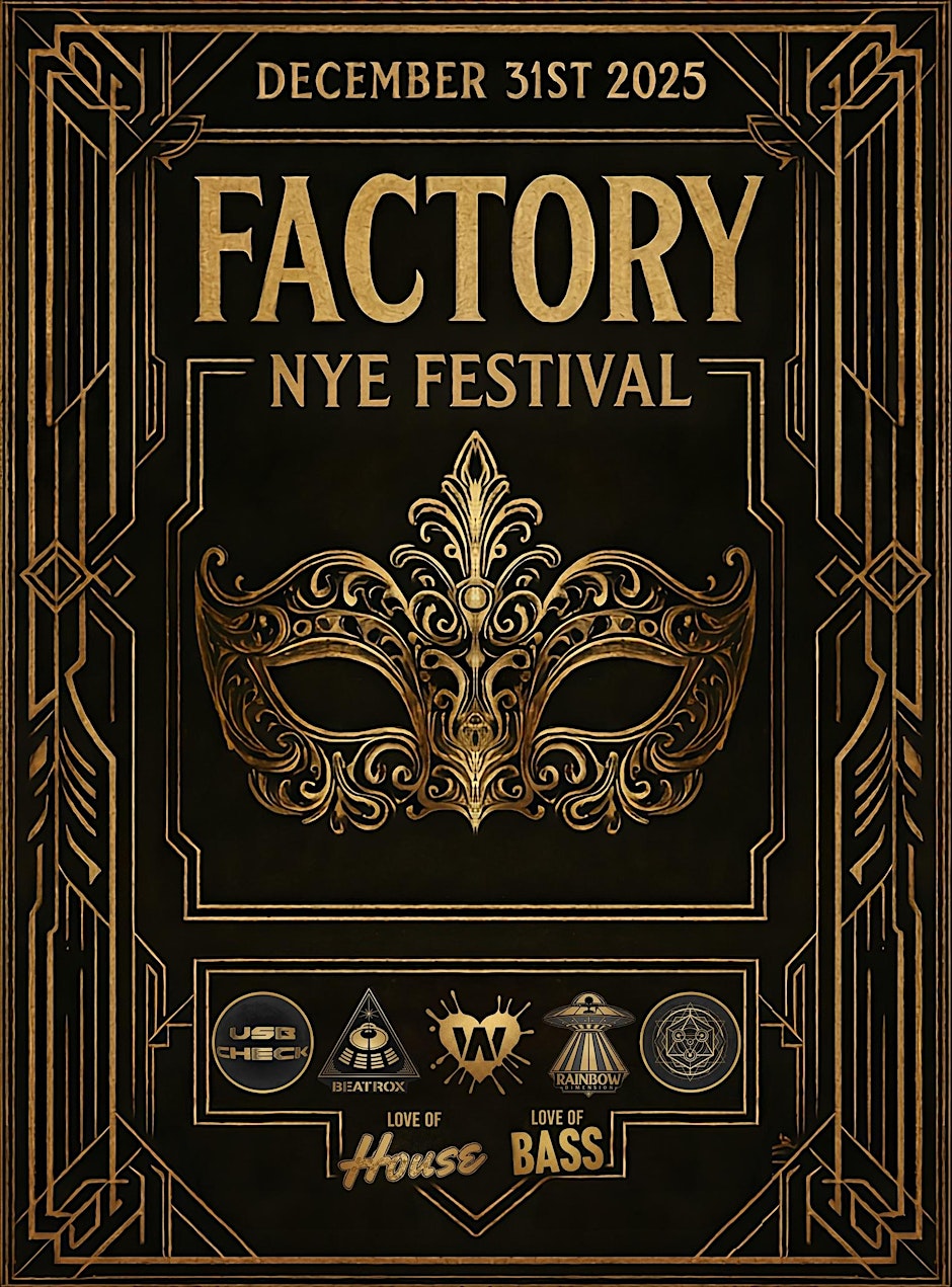 Flyer for Factory NYE Festival
